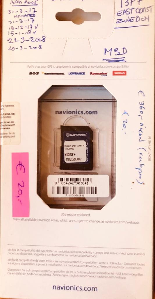 Navionics kaarten  Oostzee, Watersport en Boten, Navigatiemiddelen en Scheepselektronica, Gebruikt, Kaartplotter of Fish Finder