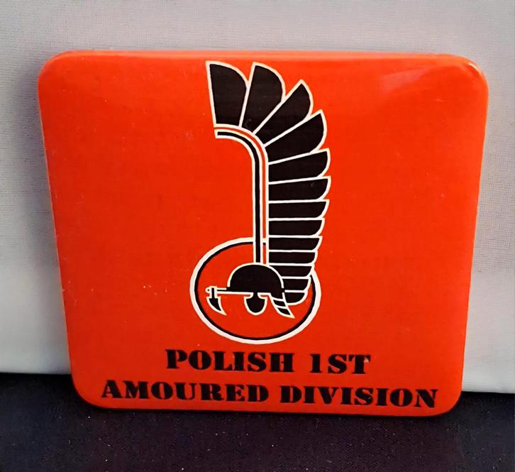 Magneet Polish 1st Armoured Division, Verzamelen, Militaria | Algemeen, Overige soorten, Overige typen, Overige gebieden, Ophalen of Verzenden