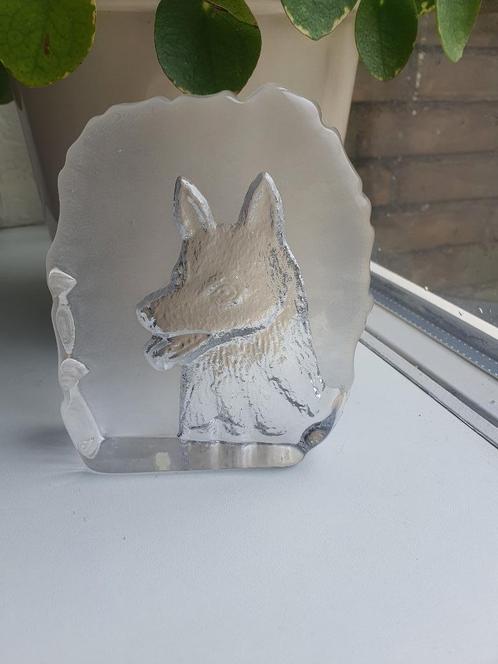 Kristallen presse-papier Wolf - Scandinavisch Glas - Goed, Antiek en Kunst, Antiek | Glas en Kristal, Ophalen of Verzenden