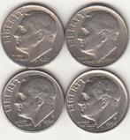 Amerika Roosevelt -  lot ONE DIME 1967...1998 - KM#195.a, Postzegels en Munten, Munten | Amerika, Verzenden, Noord-Amerika
