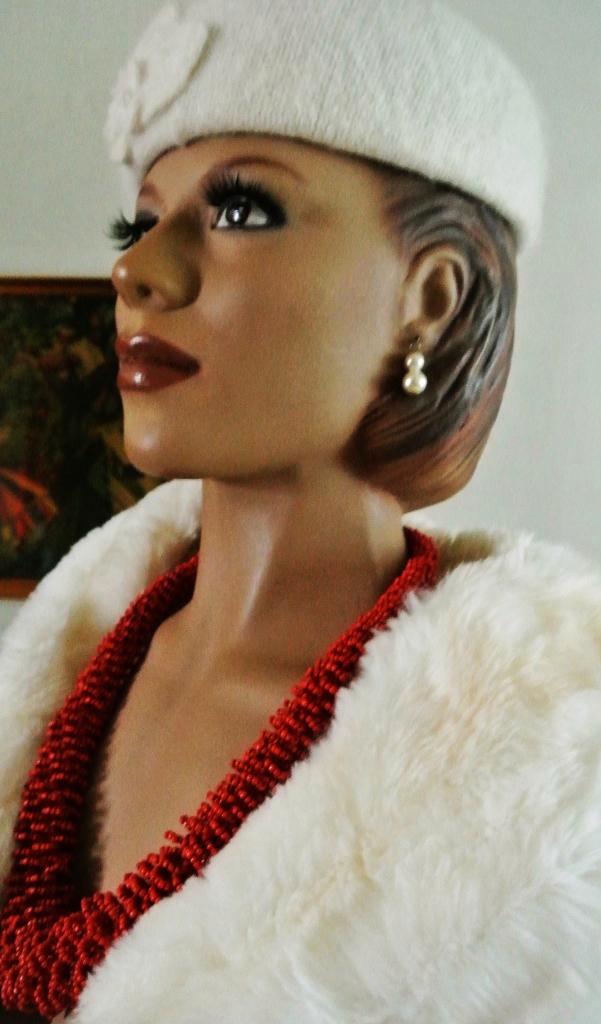 Hoedje dopje roomwit dop decoratief 90% angora wol Italy, Kleding | Dames, Hoeden en Petten, Gedragen, Hoed, One size fits all