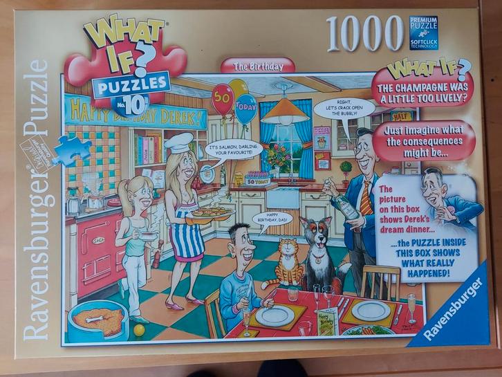 What If? Nr 10 The birthday. Puzzel 1000 stukjes, Hobby en Vrije tijd, Denksport en Puzzels, Zo goed als nieuw, Legpuzzel, 500 t/m 1500 stukjes