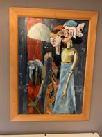 Wajangpoppen met houten lijst, Antiek en Kunst, Kunst | Niet-Westerse kunst, Ophalen