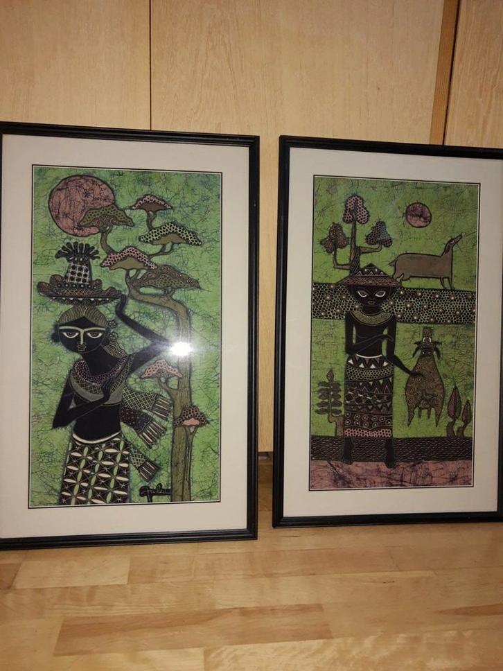 Batik Tulis Schilderij - Uniek Kunstwerk, Antiek en Kunst, Kunst | Niet-Westerse kunst, Ophalen of Verzenden