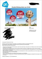 3 efteling tickets tot 9 november, Tickets en Kaartjes, Twee personen, Ticket of Toegangskaart