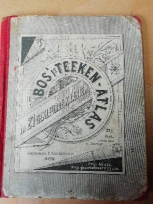 BOS TEEKEN Atlas uit 1929., Boeken, Atlassen en Landkaarten, Gelezen, Bosatlas, Wereld, 1800 tot 2000, Ophalen of Verzenden