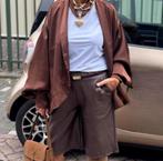 Lederlook bermuda one size, Maat 42/44 (L), Ophalen of Verzenden, Zo goed als nieuw, Bruin