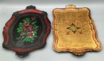 2 zeer decoratieve Florentijnse Tole dienbladen, Ophalen of Verzenden, Gebruikt, Overige vormen, Overige materialen