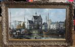 Schilderij haven kantoor Zaandam, Antiek en Kunst, Kunst | Schilderijen | Klassiek, Ophalen