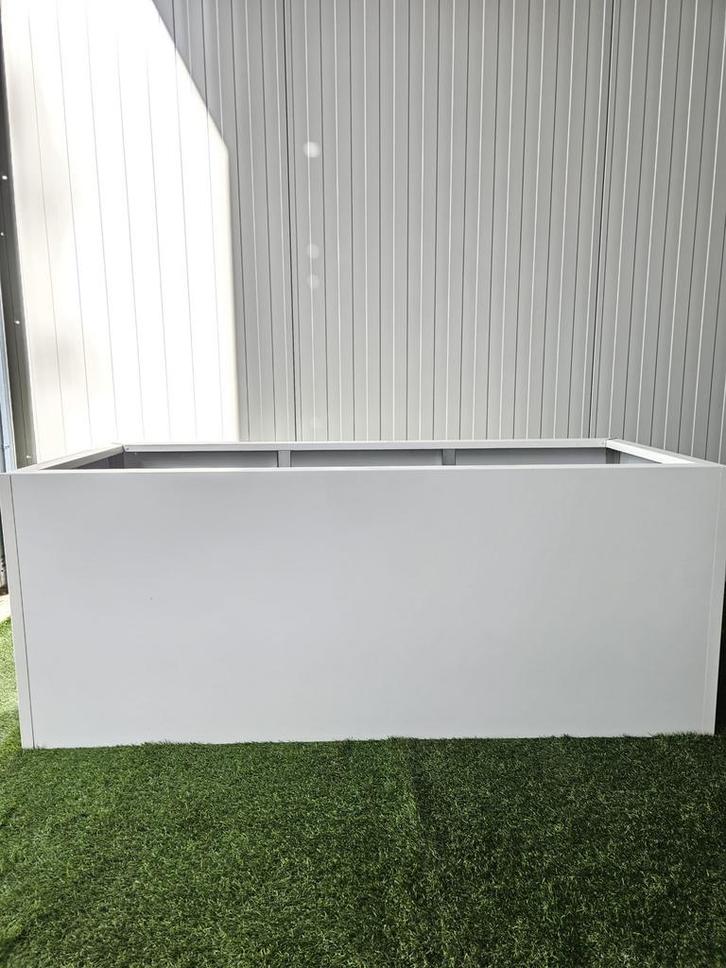 Stalen plantenbak wit 150x60, Tuin en Terras, Bloembakken en Plantenbakken, Zo goed als nieuw, Metaal, Ophalen of Verzenden