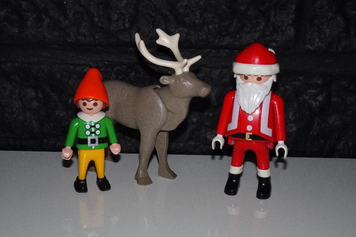 00 - Kerst V - Kerstman met rendier en elf, Kinderen en Baby's, Speelgoed | Playmobil, Gebruikt, Ophalen of Verzenden