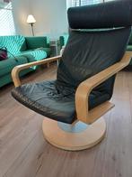 Ikea Poang vintage fauteuil / armchair leer, Gebruikt, Leer, Ophalen of Verzenden