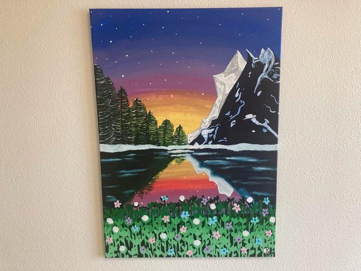 Natuur Schilderij - Handgemaakt, Antiek en Kunst, Kunst | Schilderijen | Klassiek, Ophalen of Verzenden