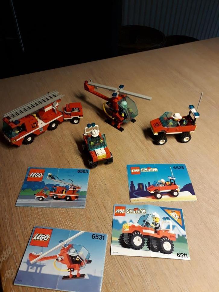 Lego City brandweer, nr 6593,6531,6511,6525, Kinderen en Baby's, Speelgoed | Duplo en Lego, Gebruikt, Lego, Complete set, Ophalen of Verzenden