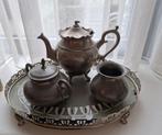 Antiek tin tinnen servies theepot koffiepot roomstel, Antiek en Kunst, Antiek | Tin, Ophalen of Verzenden