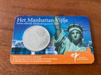 Manhattan vijfje 2009 herdenkingsmunt coincard KNM, Euro's, Ophalen of Verzenden, Koningin Beatrix, Losse munt