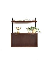 Vintage hangend wandmeubel jaren 50/60 modulair, Huis en Inrichting, Kasten | Wandmeubels, Ophalen, Gebruikt, Met deur(en), Teakhout
