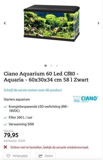 Aquarium met deksel beschikbaar voor biedingen
