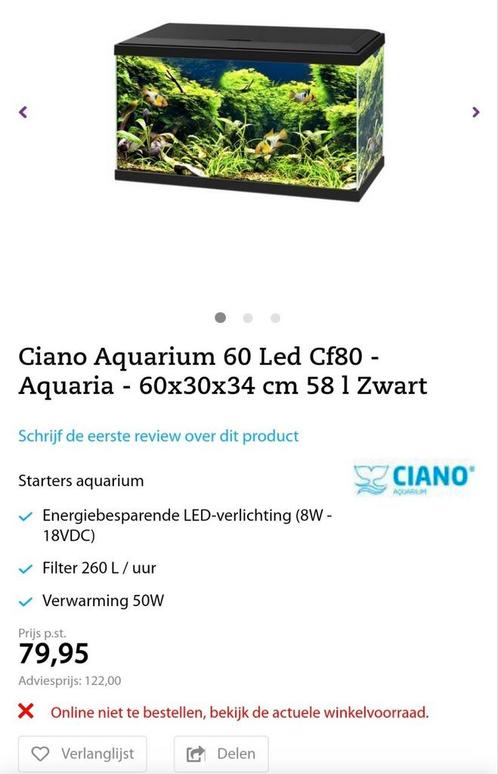 Aquarium met deksel, Dieren en Toebehoren, Vissen | Aquaria en Toebehoren, Zo goed als nieuw, Leeg aquarium, Ophalen