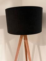 Tripod vloerlamp met zwarte kap, Huis en Inrichting, Lampen | Vloerlampen, Ophalen, Gebruikt, Metaal, 150 tot 200 cm
