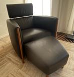 LEOLUX design fauteuil Oblomov met hocker, 100 tot 125 cm, 75 tot 100 cm, Design, Hout