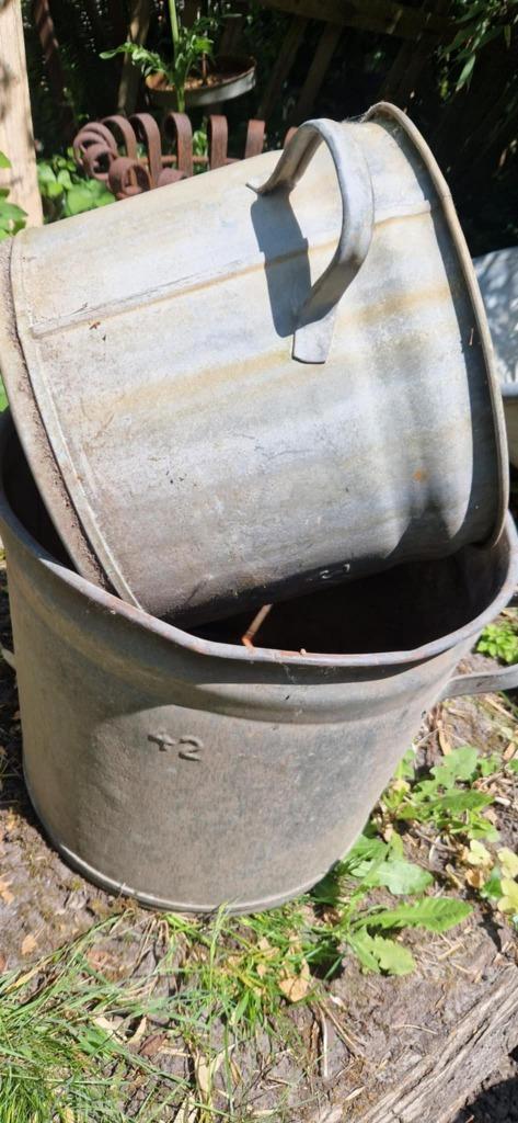 2 ronde teilen (of tobbe's) voor tuindecoratie (brocante), Tuin en Terras, Tuinwanddecoratie, Gebruikt, Ophalen of Verzenden