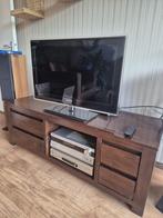 Massief Acacia Houten TV Meubel, Ophalen, Gebruikt, 100 tot 150 cm, Minder dan 100 cm