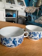 2 Soepkommen brocante vintage blauw wit Royal Schwabap, Antiek en Kunst, Antiek | Servies los, Ophalen of Verzenden