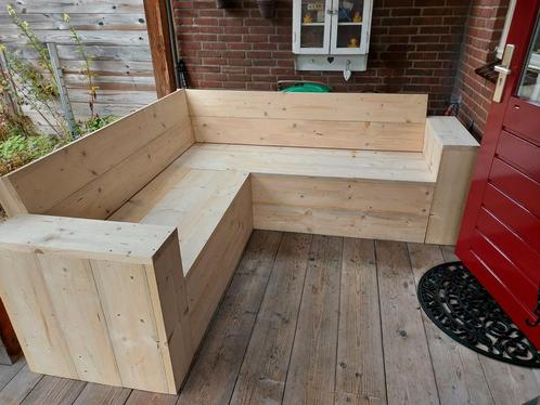 Hoekbank steigerhout, Tuin en Terras, Tuinsets en Loungesets, Nieuw, Steigerhout, Ophalen of Verzenden
