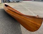 Handgemaakte houten canadese kano, Watersport en Boten, Kano's, Canadese kano of Open kano, Zo goed als nieuw, Twee personen, Met peddels