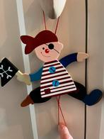 Houten trekpop piraat - ook ophalen in Rotterdam, Kinderen en Baby's, Ophalen of Verzenden, Zo goed als nieuw, Wanddecoratie