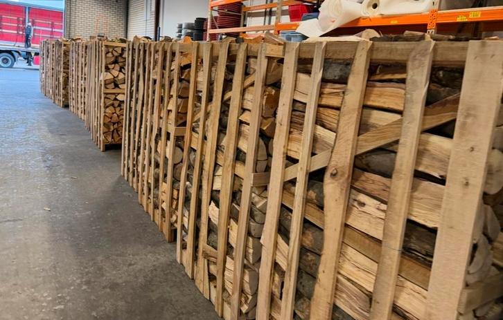 Openhaardhout 1,8m3 gepakt hoofzakelijk beuken, Tuin en Terras, Haardhout, 6 m³ of meer, Ophalen