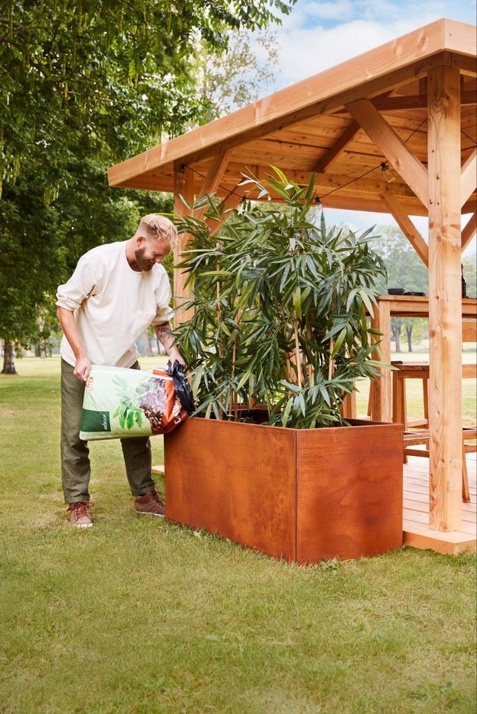 Cortenstaal Bloembak - Stoer & Stijlvol!, Tuin en Terras, Bloembakken en Plantenbakken, Nieuw, Metaal, Balkon, Tuin, 30 tot 60 cm