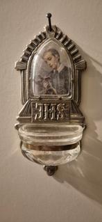 Antiek Wijwaterbakje Metaal/Glas, Antiek en Kunst, Ophalen of Verzenden