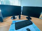 Twee sets Windows PC met 2x 19 inch schermen & geluidset, Ophalen, Gebruikt, HDD, Minder dan 4 GB