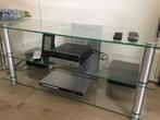 Tv meubel, glas, Ophalen, Gebruikt, 100 tot 150 cm, Glas