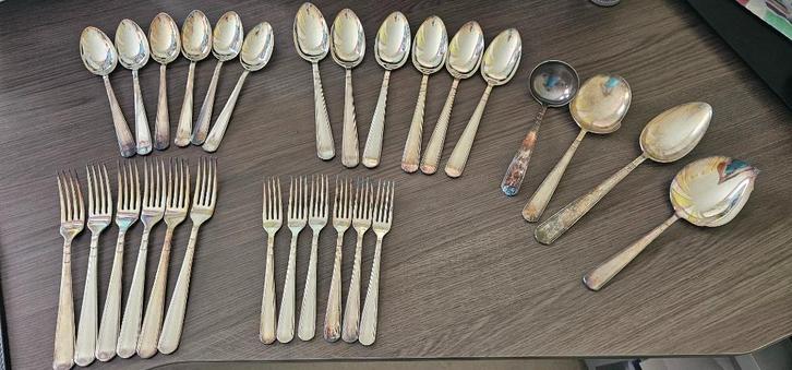 29 delige Georg Nilsson verzilverde bestek set-GERO 90, Antiek en Kunst, Antiek | Bestek, Ophalen of Verzenden
