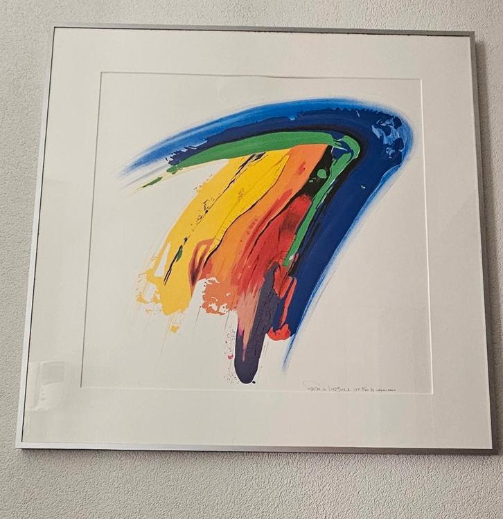 Ingelijste kleurrijke zeefdruk van Frank Lejeune, Antiek en Kunst, Kunst | Litho's en Zeefdrukken, Ophalen