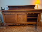 Mooi eiken dressoir met houtsnijwerk, Huis en Inrichting, Gebruikt, Eikenhout, 200 cm of meer, Minder dan 100 cm