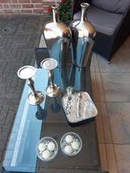 Chrome zilver woondecoratie, vazen kandelaars enzovoort, Ophalen of Verzenden