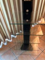 Stereomeubel met kabelkolom en glazen platen, Ophalen, Minder dan 50 cm, Gebruikt, Glas