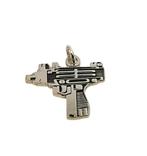 Zilveren Uzi hanger .925 zilver, Overige voorstellingen, Nieuw, Ophalen of Verzenden, Zilver