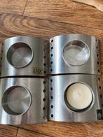 4 waxinelichthouders van RVS van Zack., Ophalen of Verzenden, Metaal, Minder dan 25 cm