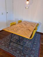 Eettafel (handgemaakt houten blad inclusief schragen), Ophalen, Gebruikt, 50 tot 100 cm, Handgemaakt / duurzaam