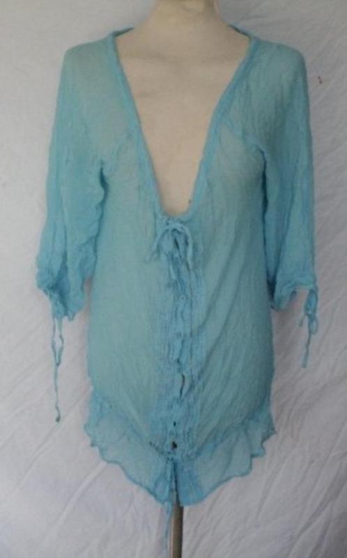 Mooi blauw shirt/tuniek.Kraaltjes.Mt M.Merk Bandolera, Kleding | Dames, T-shirts, Zo goed als nieuw, Maat 38/40 (M), Blauw, Korte mouw