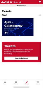 Ajax - Galatasaray, Losse kaart, Eén persoon, Januari, Europa of Champions League