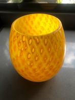 Glazen vaas geel oranje, Ophalen of Verzenden, Zo goed als nieuw, Glas, Minder dan 50 cm