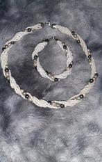 Prachtige ketting en armband, Sieraden, Tassen en Uiterlijk, Kettingen, Ophalen of Verzenden, Nieuw, Wit, Overige materialen
