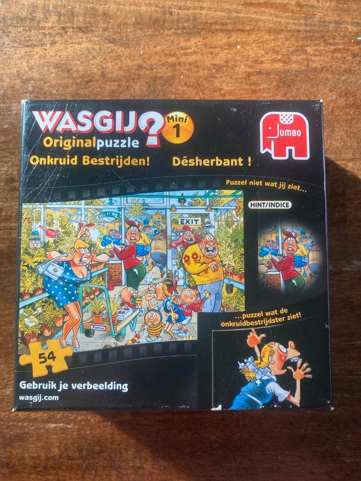 🎁 Wasgij Mini Puzzel - Onkruid Bestrijden - 54 Stukjes, Hobby en Vrije tijd, Denksport en Puzzels, Zo goed als nieuw, Legpuzzel