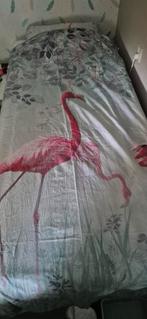 1 persoons dekbedovertrek Flamingo, Ophalen of Verzenden, Zo goed als nieuw, Eenpersoons, Dekbedovertrek
